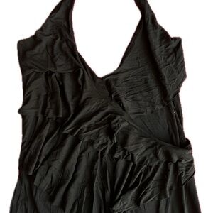 Liz and Lange Elegant Black Ruffled Dress